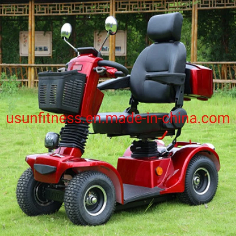 Red Color Promotion Low Price 4 Wheels Electric Mobility Scooter with Basket Folding Wheels Mobility Scooter with CE