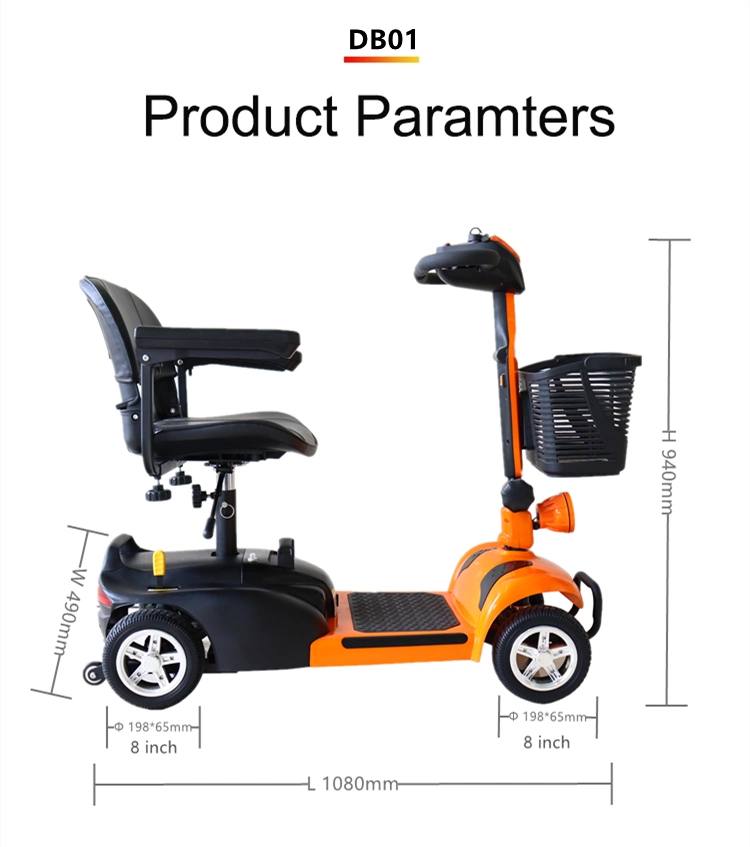 Handicapped Foldable Four Wheel Electric Mobilitatsroller Disabled Mobility Scooter