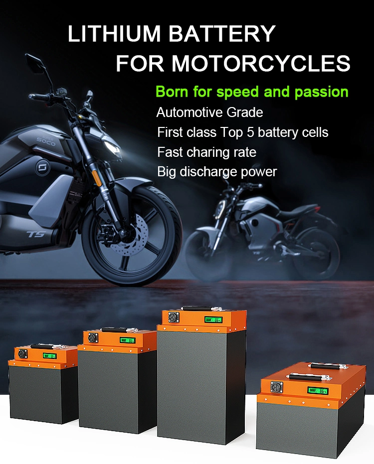 Swappable 48V 60V 72V 96V Lithium Ion Battery Pack Formotorcycles Ebike Scooter