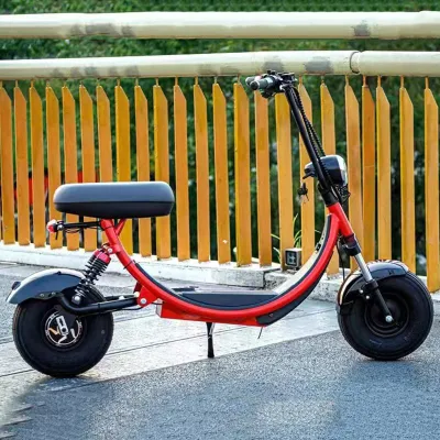 Elektrischer Mini-Roller, 48 V, 1000 W, rot, Motorrad, 16 Zoll, dicker Reifen, Höchstgeschwindigkeit 40 km/h, Elektrofahrrad Escooter